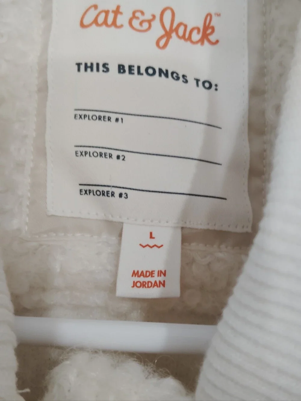 Cat & Jack Cream Sherpa Bomber Jacket